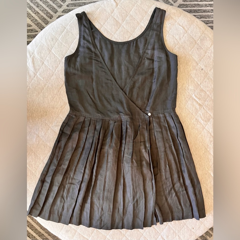 STEVEN ALAN Sz 6 Black Linen Tristan Mini Dress - Picture 10 of 12